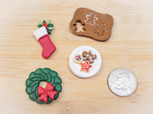 Polymer Clay Mini Christmas Magnet Set