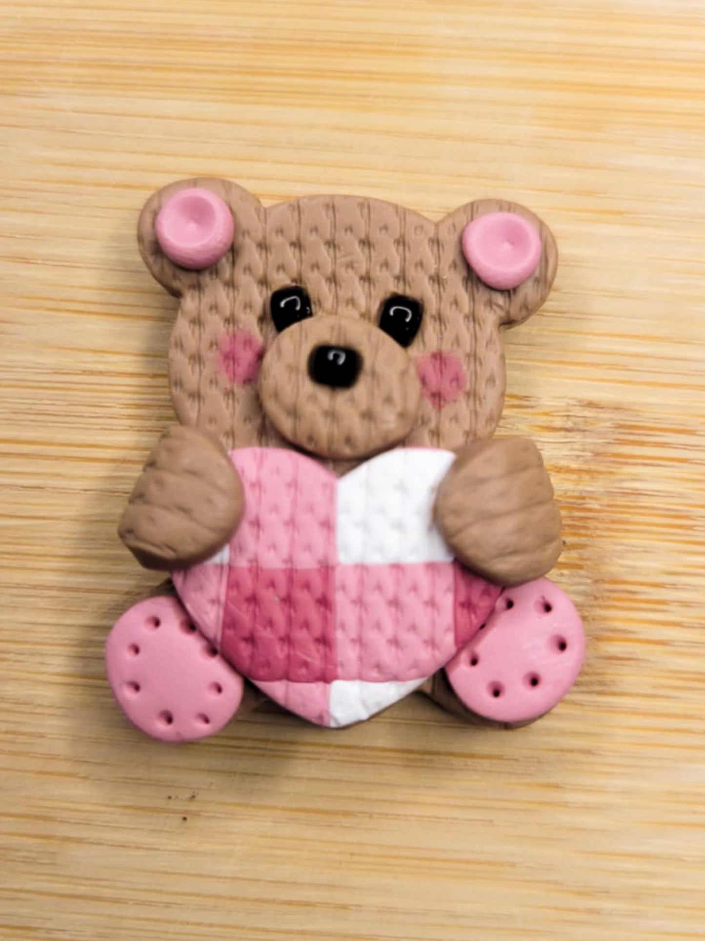 Gingham Hearts Bash the Bear Magnet