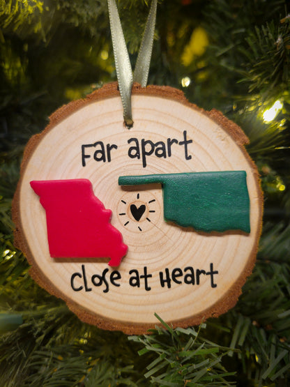 Far Apart Distance Custom State to State Ornament