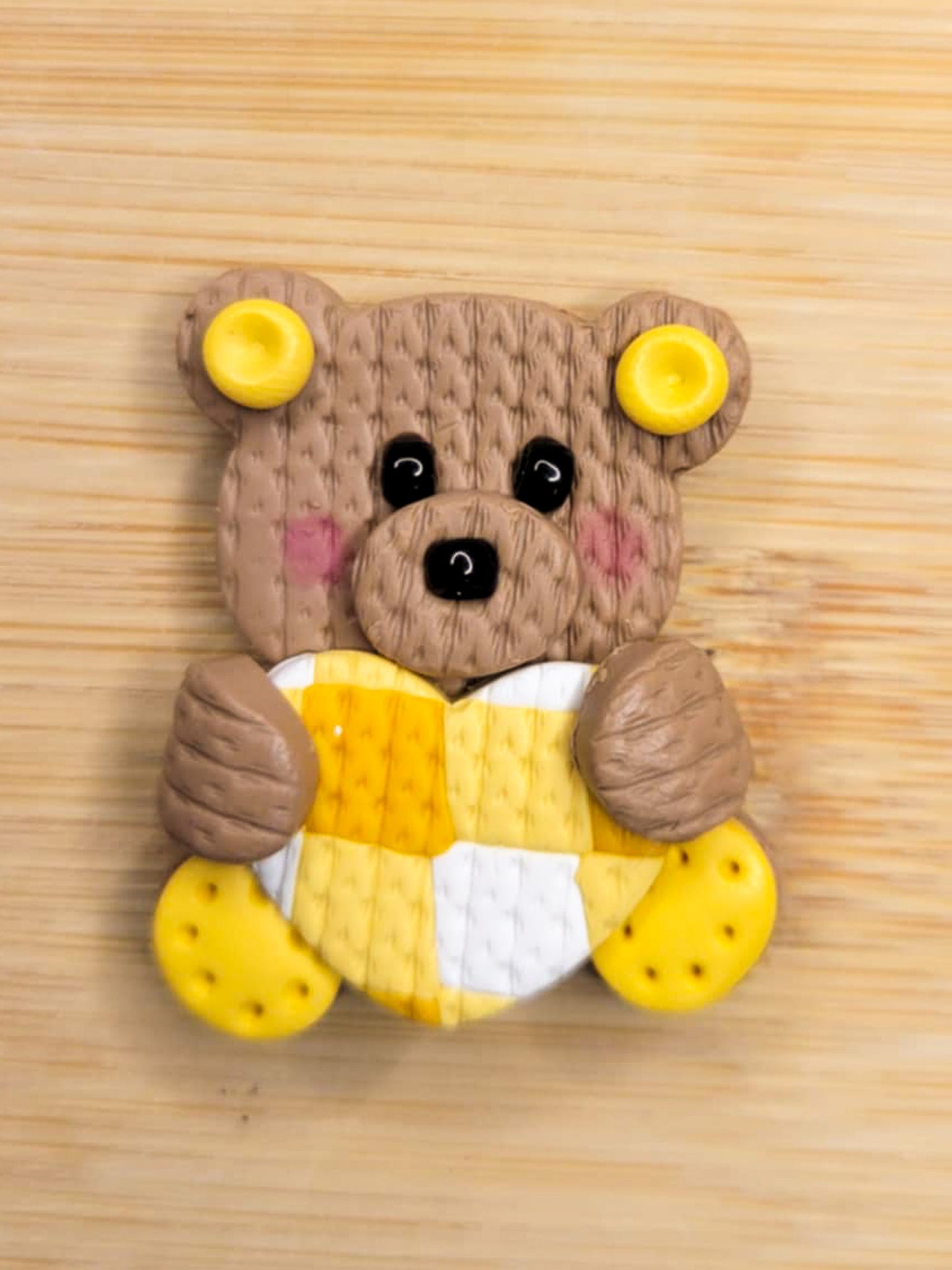 Gingham Hearts Bash the Bear Magnet